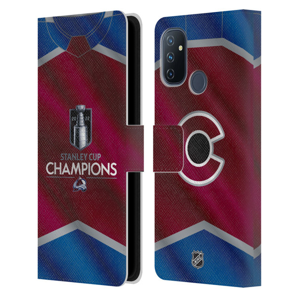 NHL 2022 Stanley Cup Champions Colorado Avalanche Jersey Leather Book Wallet Case Cover For OnePlus Nord N100