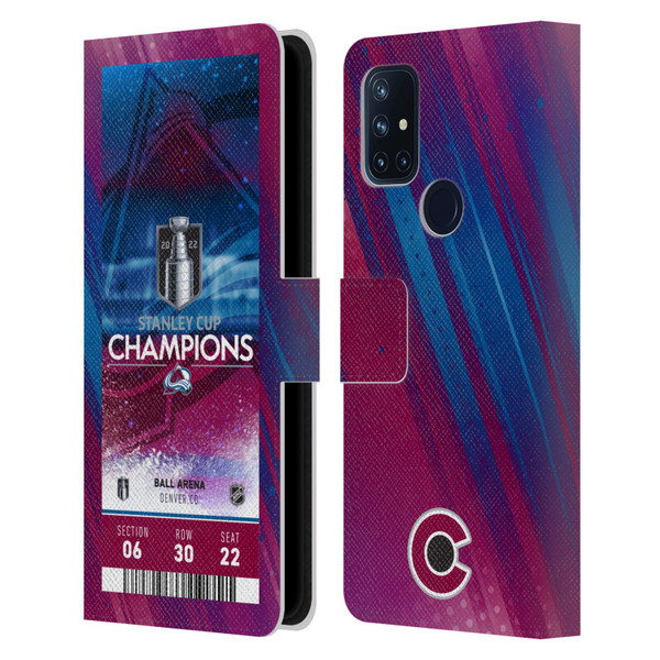 NHL 2022 Stanley Cup Champions Colorado Avalanche Ticket Leather Book Wallet Case Cover For OnePlus Nord N10 5G