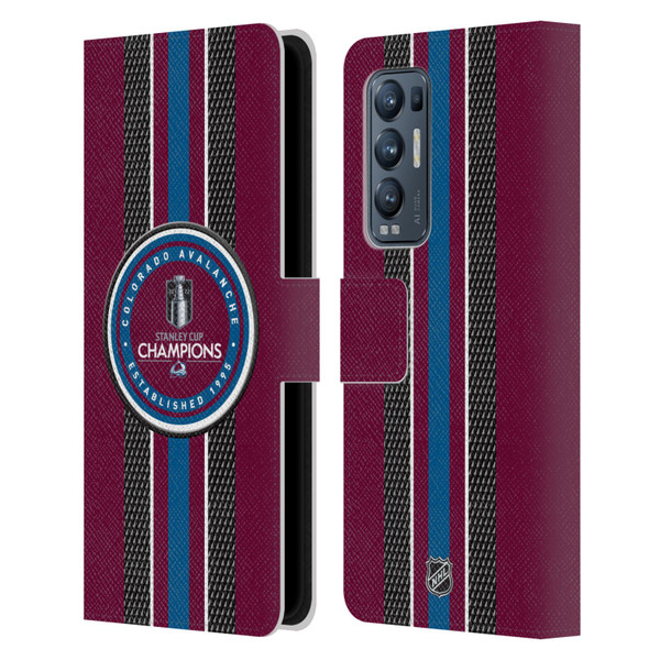 NHL 2022 Stanley Cup Champions Colorado Avalanche Puck Pattern Leather Book Wallet Case Cover For OPPO Find X3 Neo / Reno5 Pro+ 5G