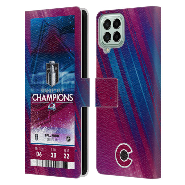 NHL 2022 Stanley Cup Champions Colorado Avalanche Ticket Leather Book Wallet Case Cover For Samsung Galaxy M33 (2022)