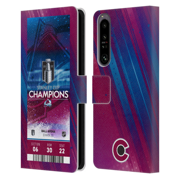 NHL 2022 Stanley Cup Champions Colorado Avalanche Ticket Leather Book Wallet Case Cover For Sony Xperia 1 IV