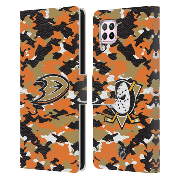 NHL Anaheim Ducks Camouflage Leather Book Wallet Case Cover For Huawei Nova 6 SE / P40 Lite