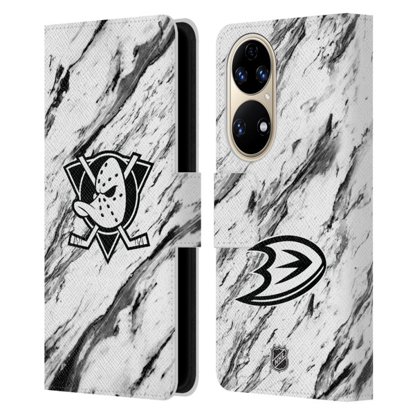 NHL Anaheim Ducks Marble Leather Book Wallet Case Cover For Huawei P50