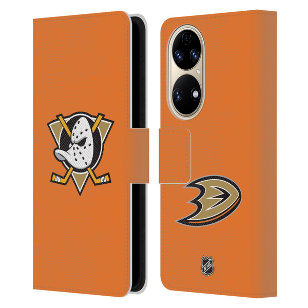 NHL Anaheim Ducks Plain Leather Book Wallet Case Cover For Huawei P50