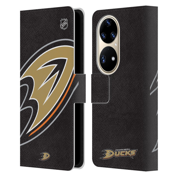 NHL Anaheim Ducks Oversized Leather Book Wallet Case Cover For Huawei P50 Pro