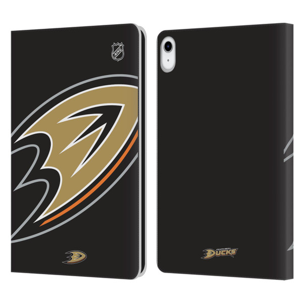 NHL Anaheim Ducks Oversized Leather Book Wallet Case Cover For Apple iPad 10.9 2022/2025