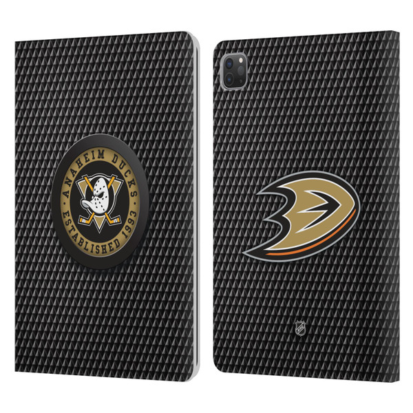 NHL Anaheim Ducks Puck Texture Leather Book Wallet Case Cover For Apple iPad Pro 11 2020 / 2021 / 2022
