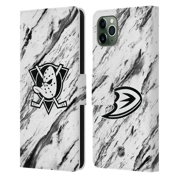 NHL Anaheim Ducks Marble Leather Book Wallet Case Cover For Apple iPhone 11 Pro Max