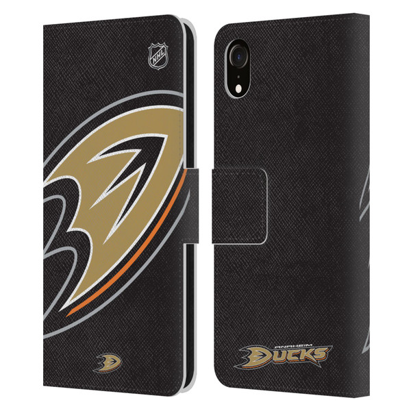 NHL Anaheim Ducks Oversized Leather Book Wallet Case Cover For Apple iPhone XR