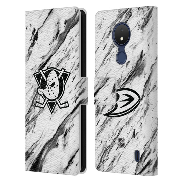 NHL Anaheim Ducks Marble Leather Book Wallet Case Cover For Nokia C21
