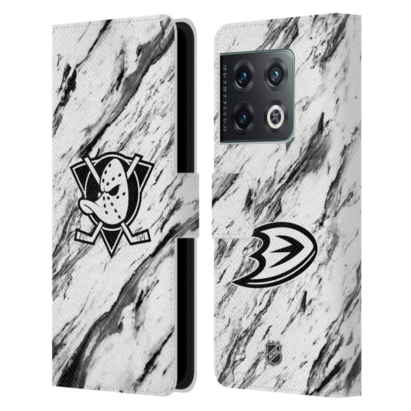 NHL Anaheim Ducks Marble Leather Book Wallet Case Cover For OnePlus 10 Pro