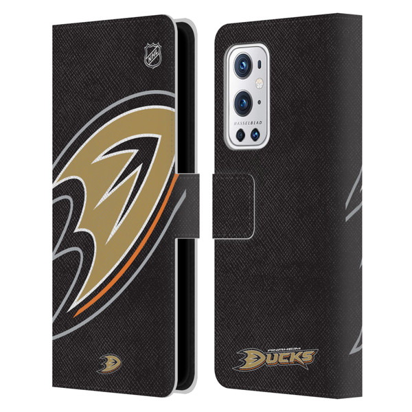 NHL Anaheim Ducks Oversized Leather Book Wallet Case Cover For OnePlus 9 Pro
