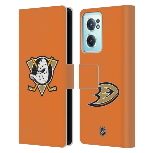 NHL Anaheim Ducks Plain Leather Book Wallet Case Cover For OnePlus Nord CE 2 5G NHL Anaheim Ducks Plain Leather Book Wallet Case Cover For OnePlus Nord CE 2 5G