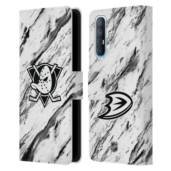 NHL Anaheim Ducks Marble Leather Book Wallet Case Cover For OPPO Find X2 Neo 5G