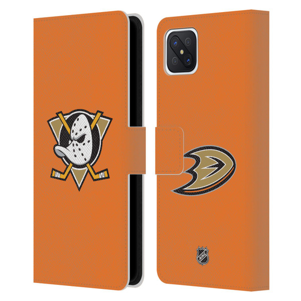 NHL Anaheim Ducks Plain Leather Book Wallet Case Cover For OPPO Reno4 Z 5G