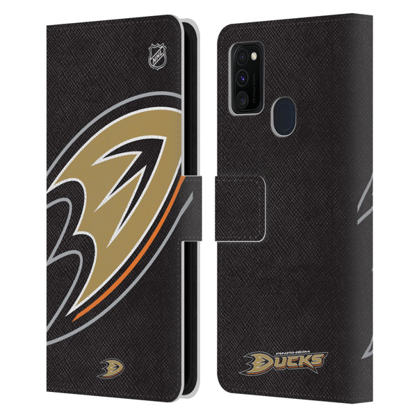NHL Anaheim Ducks Oversized Leather Book Wallet Case Cover For Samsung Galaxy M30s (2019)/M21 (2020)