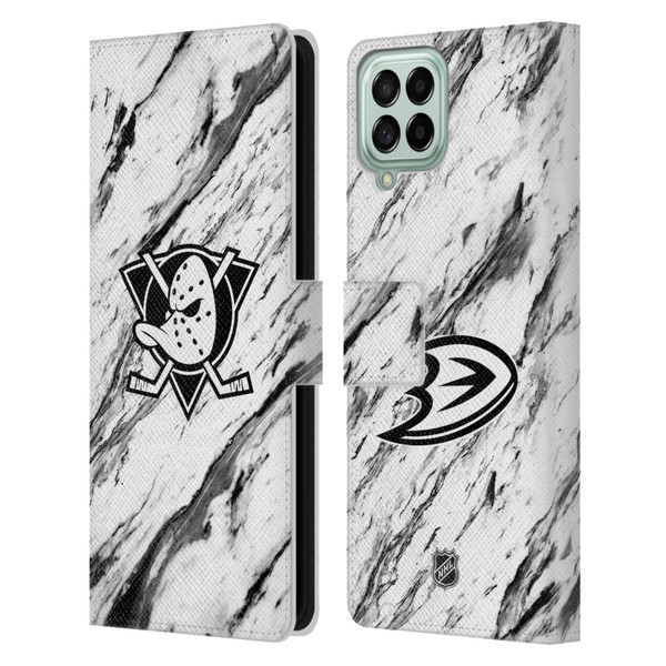 NHL Anaheim Ducks Marble Leather Book Wallet Case Cover For Samsung Galaxy M33 (2022)
