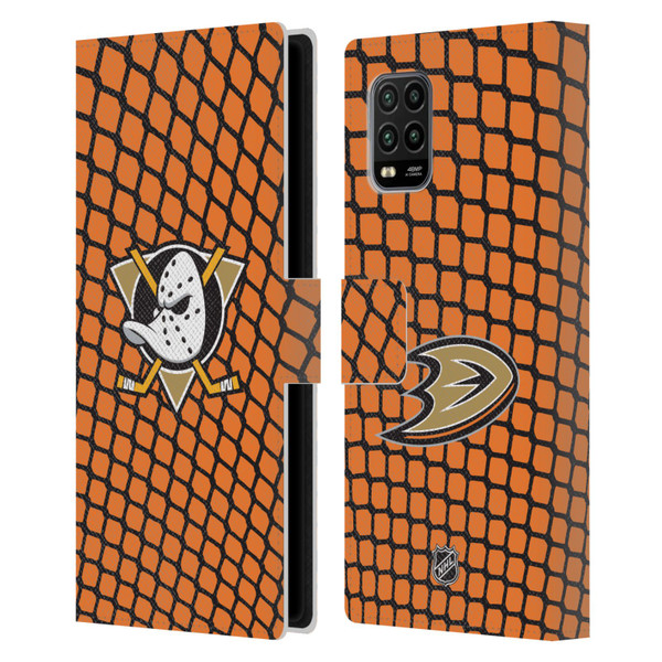 NHL Anaheim Ducks Net Pattern Leather Book Wallet Case Cover For Xiaomi Mi 10 Lite 5G