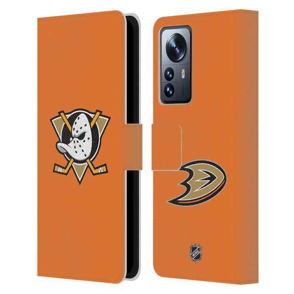 NHL Anaheim Ducks Plain Leather Book Wallet Case Cover For Xiaomi 12 Pro