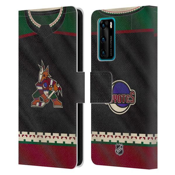 NHL Arizona Coyotes Jersey Leather Book Wallet Case Cover For Huawei P40 5G