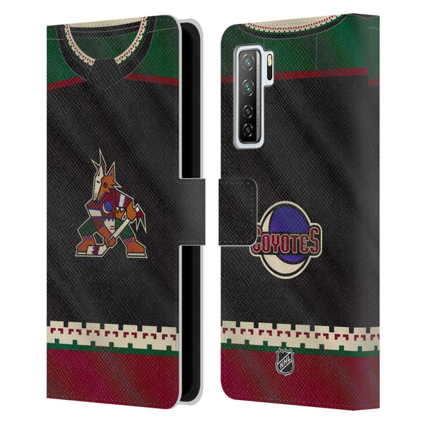 NHL Arizona Coyotes Jersey Leather Book Wallet Case Cover For Huawei Nova 7 SE/P40 Lite 5G