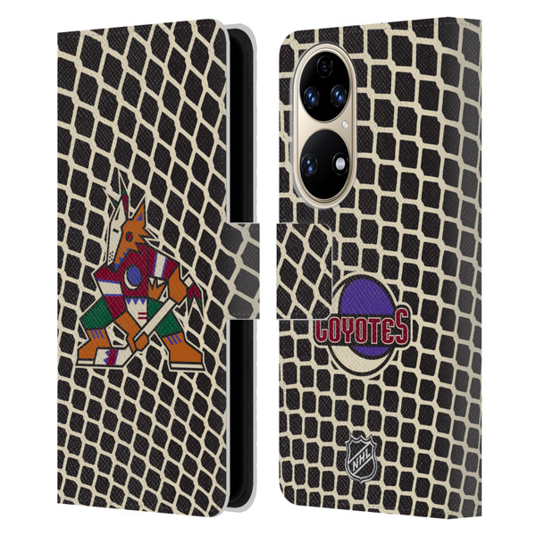 NHL Arizona Coyotes Net Pattern Leather Book Wallet Case Cover For Huawei P50