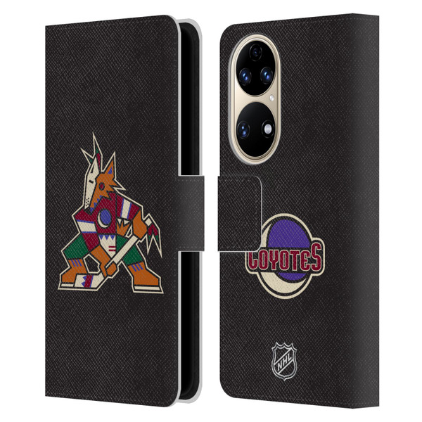 NHL Arizona Coyotes Plain Leather Book Wallet Case Cover For Huawei P50