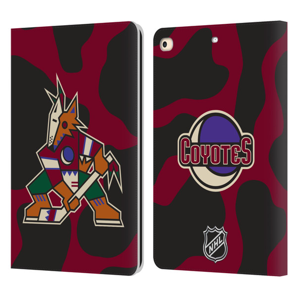 NHL Arizona Coyotes Cow Pattern Leather Book Wallet Case Cover For Apple iPad 9.7 2017 / iPad 9.7 2018