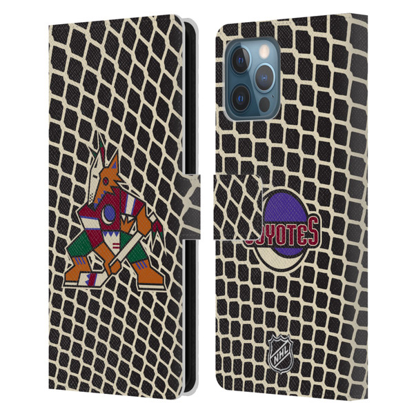 NHL Arizona Coyotes Net Pattern Leather Book Wallet Case Cover For Apple iPhone 12 Pro Max