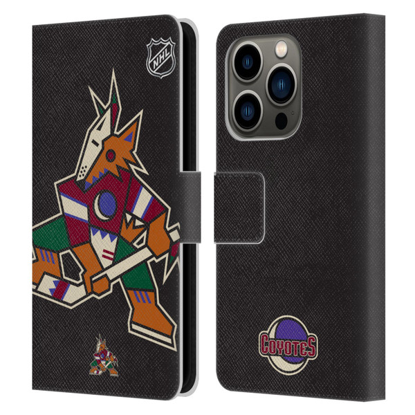 NHL Arizona Coyotes Oversized Leather Book Wallet Case Cover For Apple iPhone 14 Pro