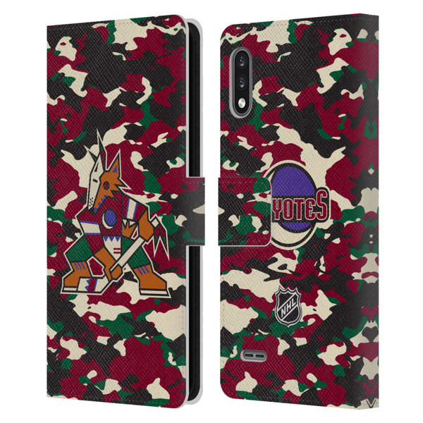 NHL Arizona Coyotes Camouflage Leather Book Wallet Case Cover For LG K22