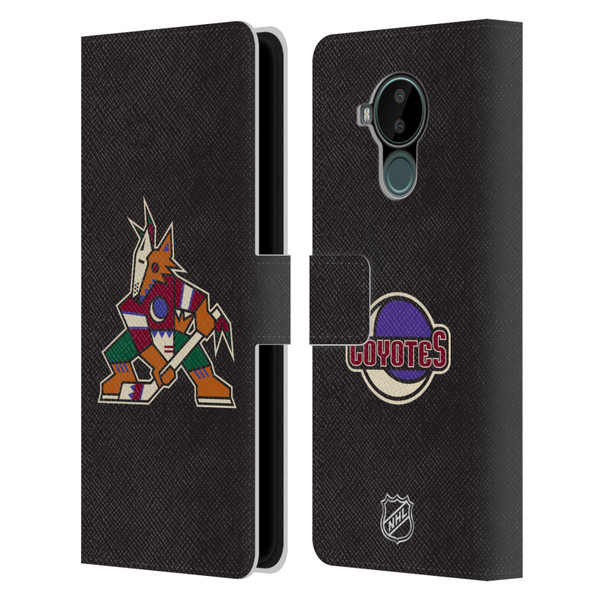 NHL Arizona Coyotes Plain Leather Book Wallet Case Cover For Nokia C30