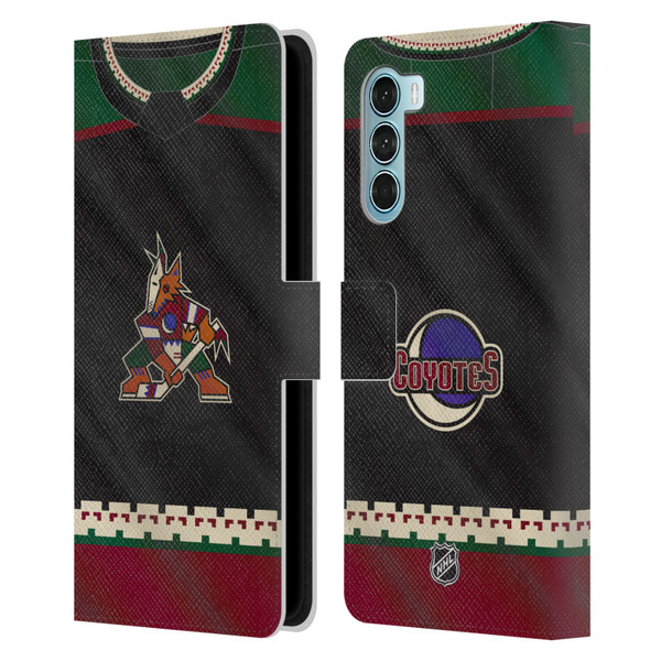 NHL Arizona Coyotes Jersey Leather Book Wallet Case Cover For Motorola Edge S30 / Moto G200 5G