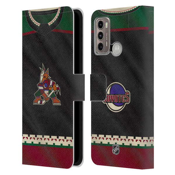 NHL Arizona Coyotes Jersey Leather Book Wallet Case Cover For Motorola Moto G60 / Moto G40 Fusion