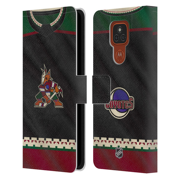 NHL Arizona Coyotes Jersey Leather Book Wallet Case Cover For Motorola Moto E7 Plus