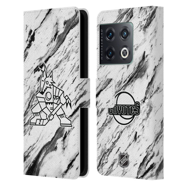 NHL Arizona Coyotes Marble Leather Book Wallet Case Cover For OnePlus 10 Pro
