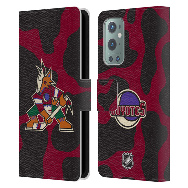 NHL Arizona Coyotes Cow Pattern Leather Book Wallet Case Cover For OnePlus 9