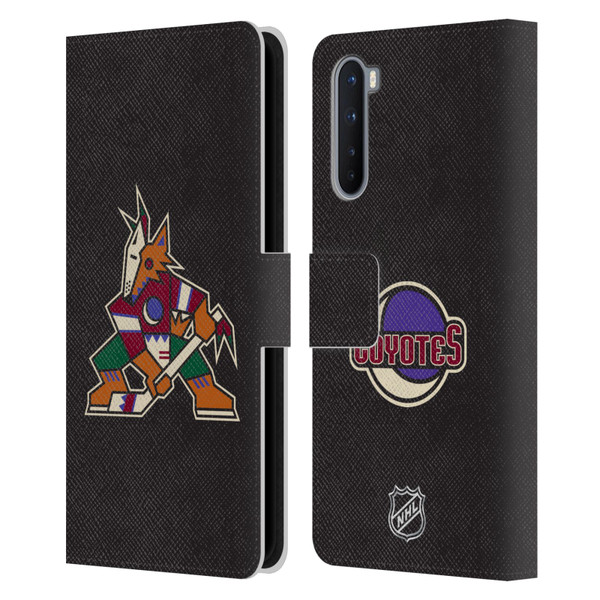 NHL Arizona Coyotes Plain Leather Book Wallet Case Cover For OnePlus Nord 5G