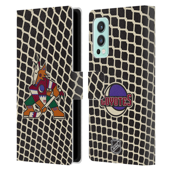 NHL Arizona Coyotes Net Pattern Leather Book Wallet Case Cover For OnePlus Nord 2 5G