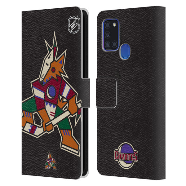 NHL Arizona Coyotes Oversized Leather Book Wallet Case Cover For Samsung Galaxy A21s (2020)