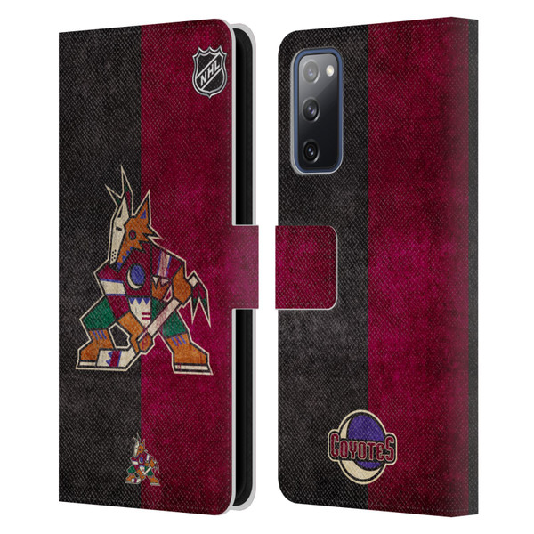 NHL Arizona Coyotes Half Distressed Leather Book Wallet Case Cover For Samsung Galaxy S20 FE / 5G