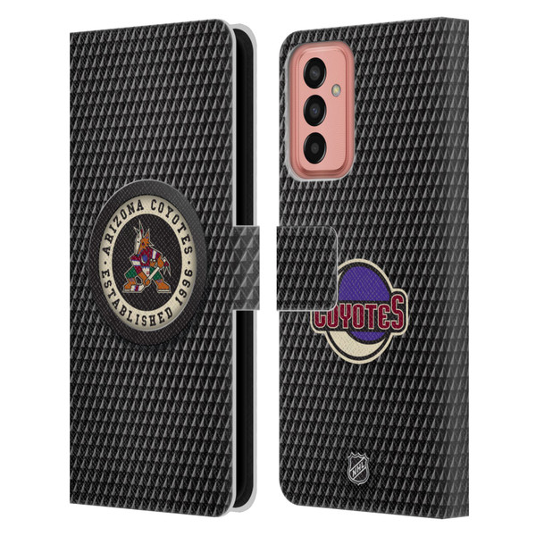 NHL Arizona Coyotes Puck Texture Leather Book Wallet Case Cover For Samsung Galaxy M13 (2022)