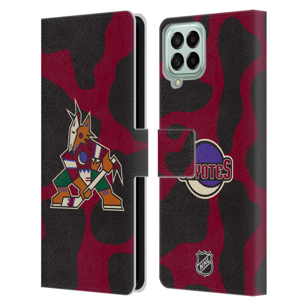 NHL Arizona Coyotes Cow Pattern Leather Book Wallet Case Cover For Samsung Galaxy M33 (2022)