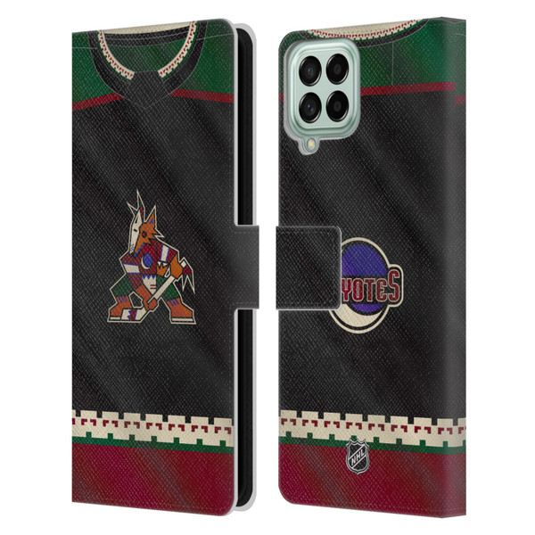 NHL Arizona Coyotes Jersey Leather Book Wallet Case Cover For Samsung Galaxy M33 (2022)