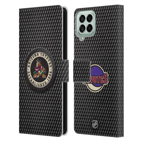 NHL Arizona Coyotes Puck Texture Leather Book Wallet Case Cover For Samsung Galaxy M53 (2022)