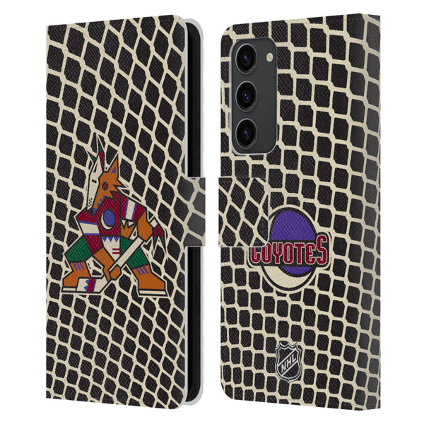 NHL Arizona Coyotes Net Pattern Leather Book Wallet Case Cover For Samsung Galaxy S23+ 5G