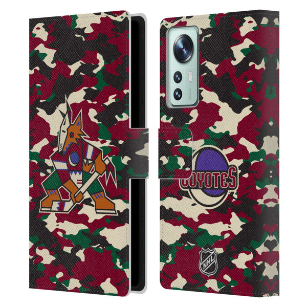 NHL Arizona Coyotes Camouflage Leather Book Wallet Case Cover For Xiaomi 12