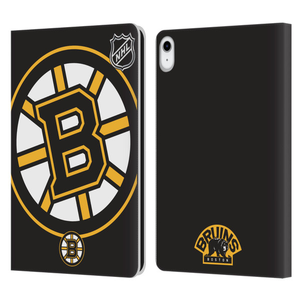 NHL Boston Bruins Oversized Leather Book Wallet Case Cover For Apple iPad 10.9 (2022)