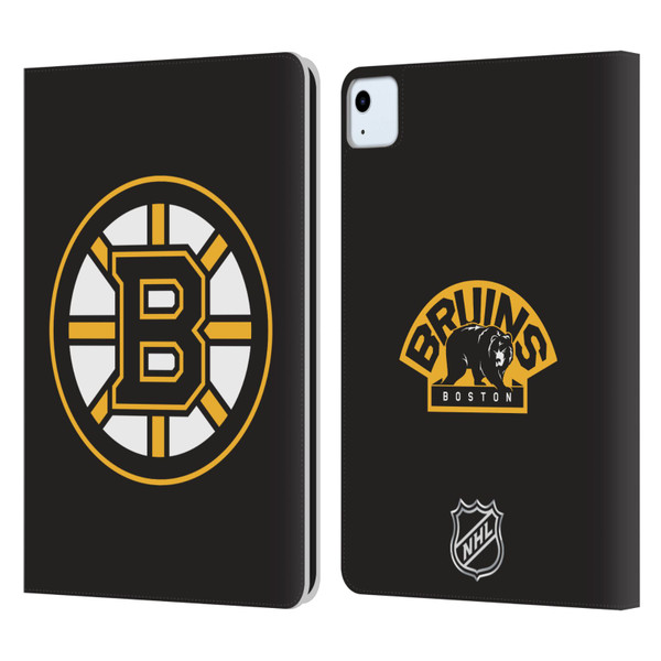 NHL Boston Bruins Plain Leather Book Wallet Case Cover For Apple iPad Air 11 2020/2022/2024