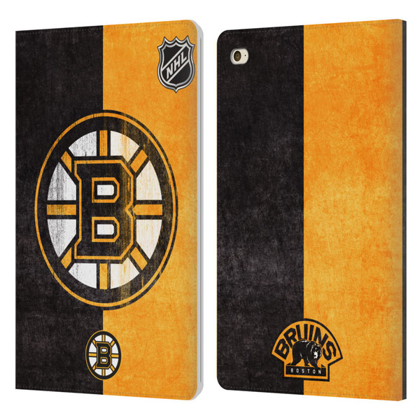 NHL Boston Bruins Half Distressed Leather Book Wallet Case Cover For Apple iPad mini 4